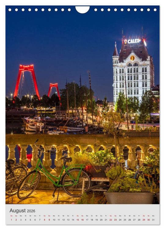 Produktbild: ROTTERDAM Impressionen bei Tag und Nacht (Wandkalender 2026 DIN A4 hoch), CALVENDO Monatskalender