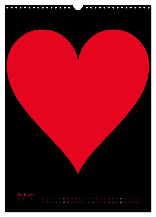 Produktbild: Foto- und Bastelkalender &bdquo;LIEBE&ldquo; in der Farbe Schwarz (Wandkalender 2026 DIN A3 hoch), CALVENDO Monatskalender
