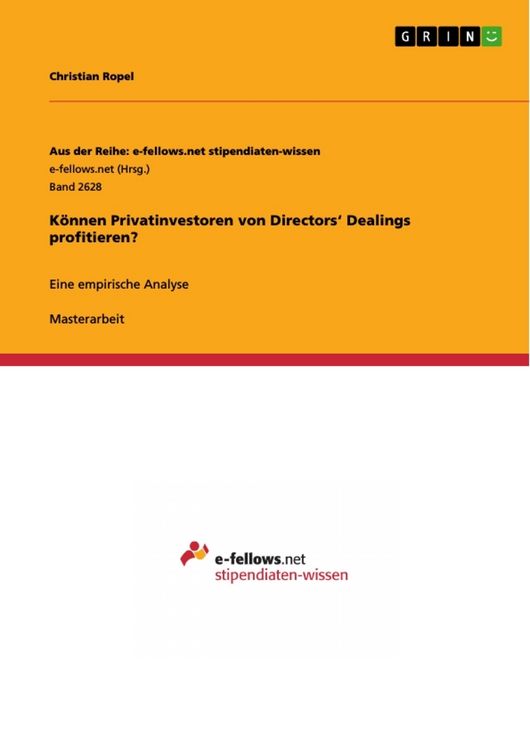 Produktbild: K&ouml;nnen Privatinvestoren von Directors' Dealings profitieren?