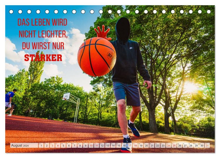 Produktbild: Positive Spr&uuml;che - Motivation und Basketball (Tischkalender 2024 DIN A5 quer), CALVENDO Monatskalender