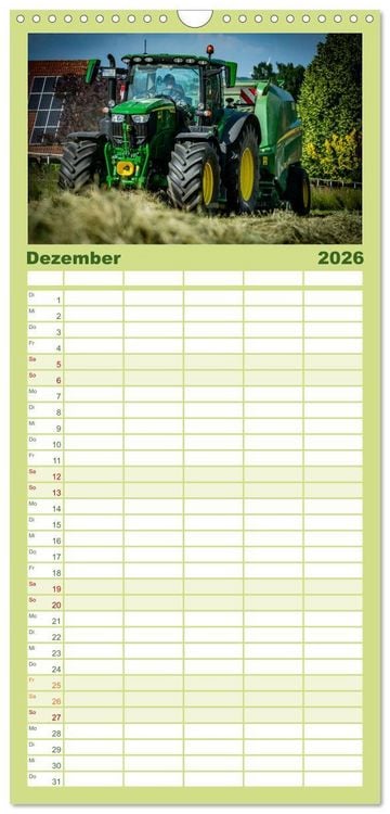 Produktbild: Familienplaner 2026 - Agrartechnik mit 5 Spalten (Wandkalender, 21 x 45 cm) CALVENDO