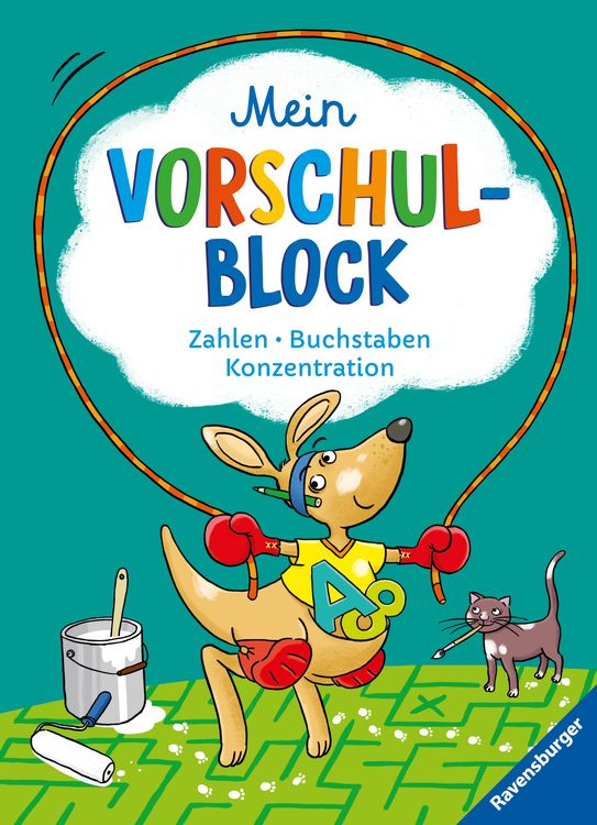 Produktbild: Ravensburger Mein Vorschul-Block - Zahlen, Buchstaben, Konzentration - Rätselspaß für Vorschulkinder ab 5 Jahren - Vorbereitung auf Schule