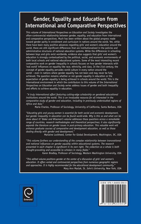Produktbild: Gender, Equality and Education from International and Comparative Perspectives