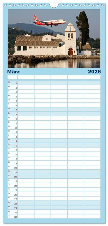 Produktbild: Familienplaner 2026 - Faszination Fliegerei mit 5 Spalten (Wandkalender, 21 x 45 cm) CALVENDO