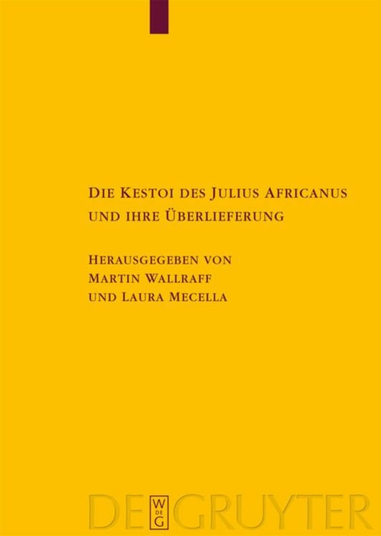 Produktbild: Die Kestoi des Julius Africanus und ihre &Uuml;berlieferung