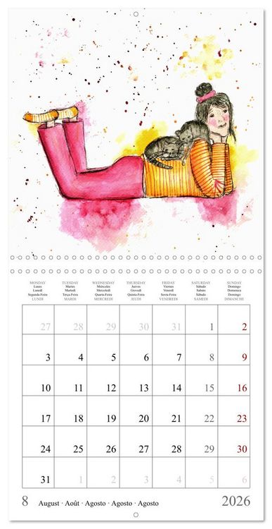 Produktbild: My faithful companions - Watercolours of a love for cats (Wall Calendar 2026 12 &times; 12 Inch) CALVENDO 12 Month Wall Calendar
