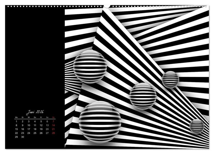 Produktbild: Optische Kunst im Quadrat (Wandkalender 2026 DIN A2 quer), CALVENDO Monatskalender
