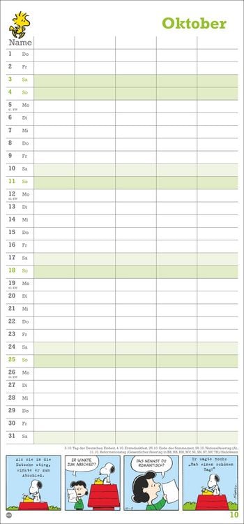 Produktbild: Peanuts Familienplaner 2026