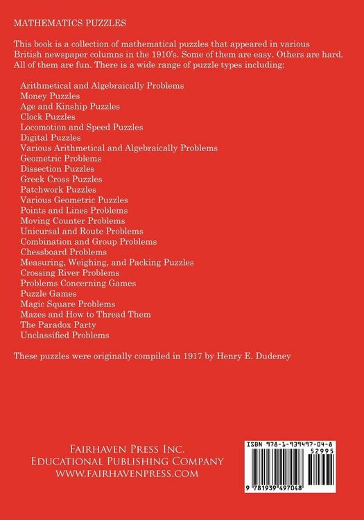 Produktbild: A Collection of Classic British Mathematical Puzzles