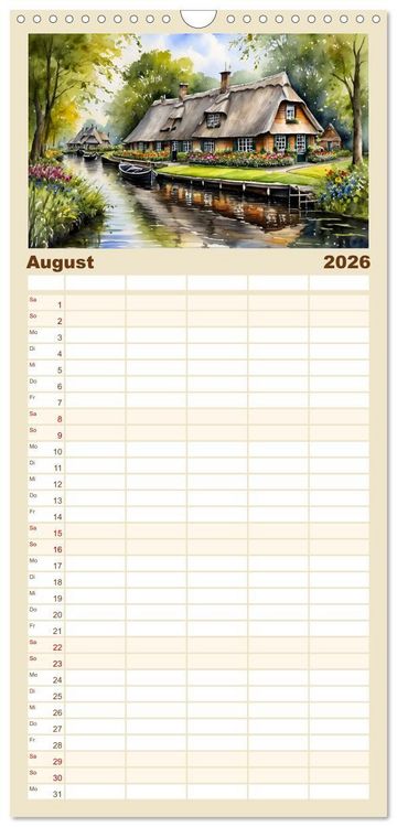 Produktbild: Familienplaner 2026 - Zauberhafte Niederlande mit 5 Spalten (Wandkalender, 21 x 45 cm) CALVENDO