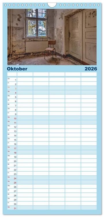 Produktbild: Familienplaner 2026 - Heilst&auml;tten - verlassen und vergessen mit 5 Spalten (Wandkalender, 21 x 45 cm) CALVENDO