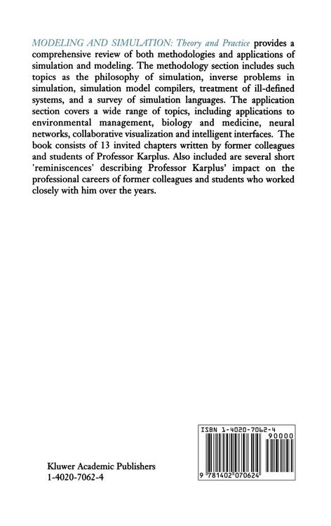 Produktbild: Modeling and Simulation: Theory and Practice