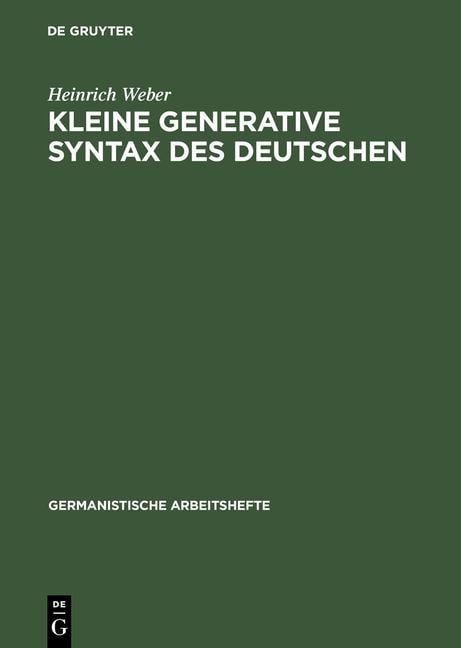 Produktbild: Kleine generative Syntax des Deutschen