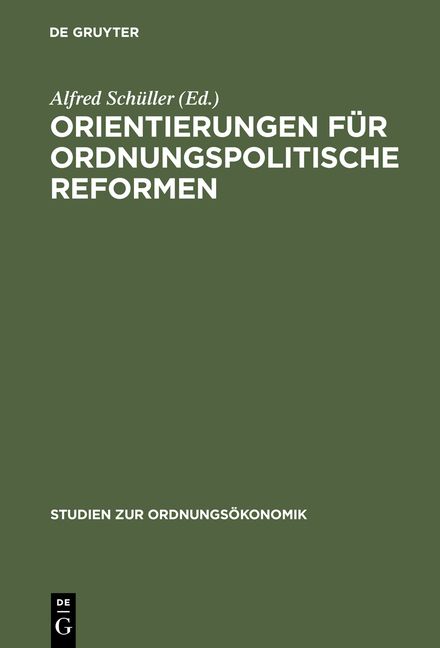 Produktbild: Orientierungen f&uuml;r ordnungspolitische Reformen