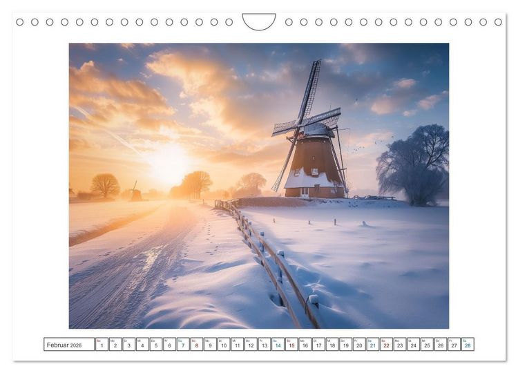 Produktbild: Im Reich der Windm&uuml;hlen (Wandkalender 2026 DIN A4 quer), CALVENDO Monatskalender