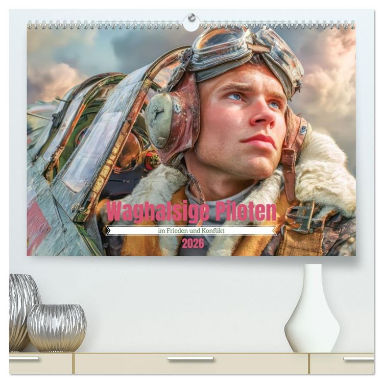 Produktbild: Waghalsige Piloten - im Frieden und Konflikt (hochwertiger Premium Wandkalender 2026 DIN A2 quer), Kunstdruck in Hochglanz