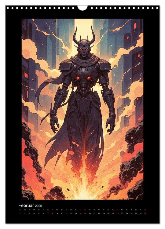 Produktbild: Cybertronic Chaos: Anime-inspirierte KI- Charaktere (Wandkalender 2026 DIN A3 hoch), CALVENDO Monatskalender