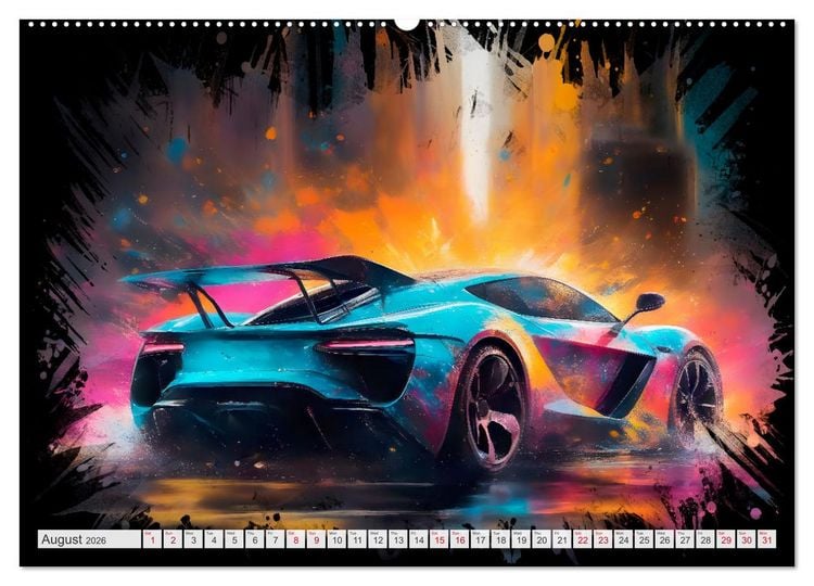 Produktbild: COOL SPORTSCARS Breathtaking AI-generated speedsters (High Quality Premium Wall Calendar 2026 DIN A2 landscape),CALVENDO 12 Month Wall Calendar