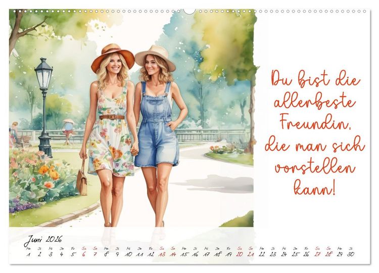 Produktbild: Beste Freundinnen (Wandkalender 2026 DIN A2 quer), CALVENDO Monatskalender