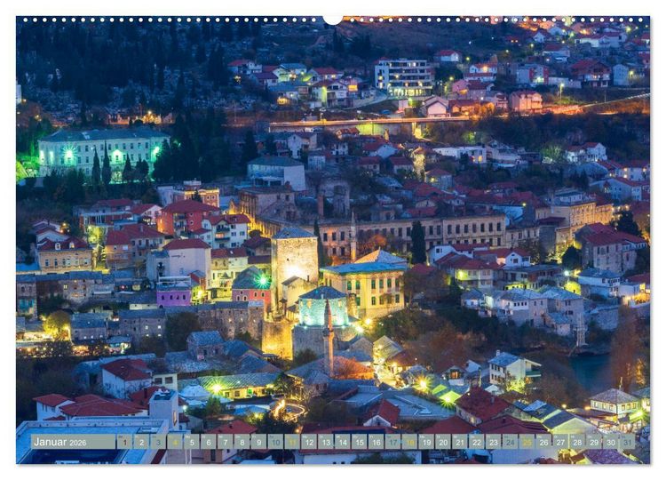 Produktbild: Die Altstadt von Mostar (hochwertiger Premium Wandkalender 2026 DIN A2 quer), Kunstdruck in Hochglanz