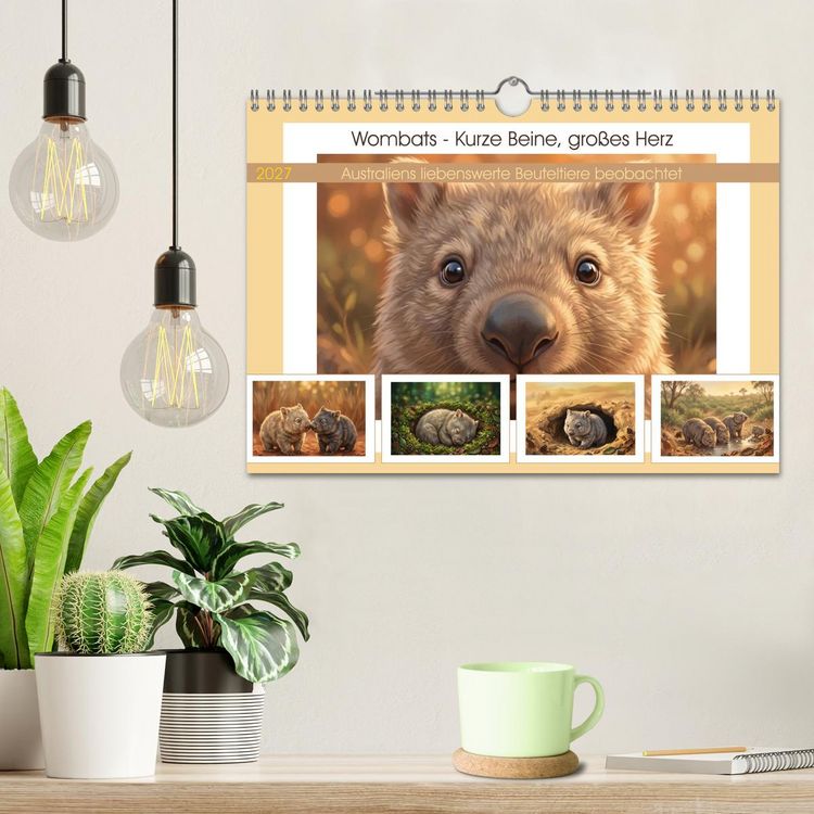 Produktbild: Wombats - Kurze Beine, gro&szlig;es Herz (Wandkalender 2027 DIN A4 quer), CALVENDO Monatskalender