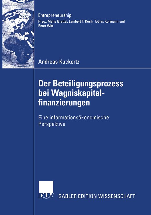 Produktbild: Der Beteiligungsprozess bei Wagniskapitalfinanzierungen