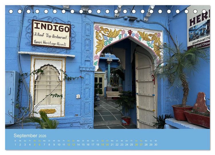 Produktbild: Jodhpur: Die blaue Stadt in Indien (Tischkalender 2026 DIN A5 quer), CALVENDO Monatskalender
