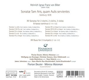 Produktbild: Heinrich Ignaz Franz von Biber: Sonatae tam aris,