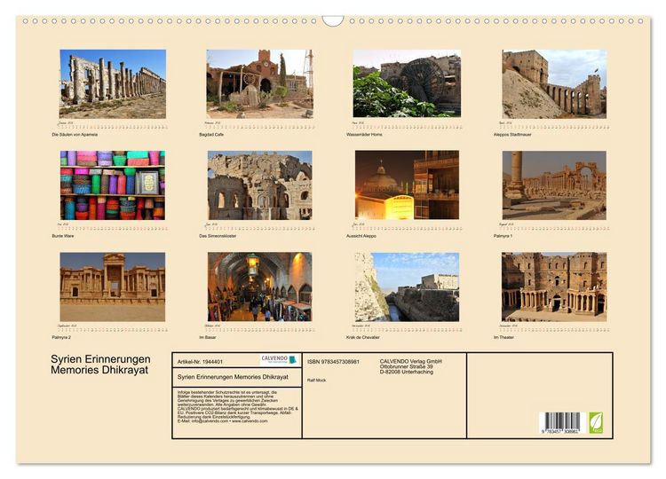 Produktbild: Syrien Erinnerungen Memories Dhikrayat (Wandkalender 2026 DIN A2 quer), CALVENDO Monatskalender