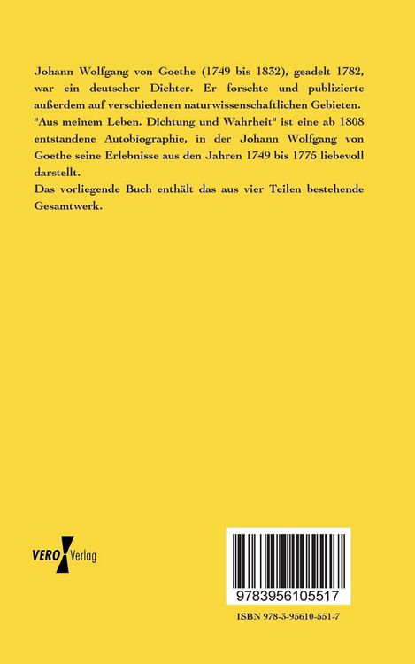 Produktbild: Aus meinem Leben - Dichtung und Wahrheit