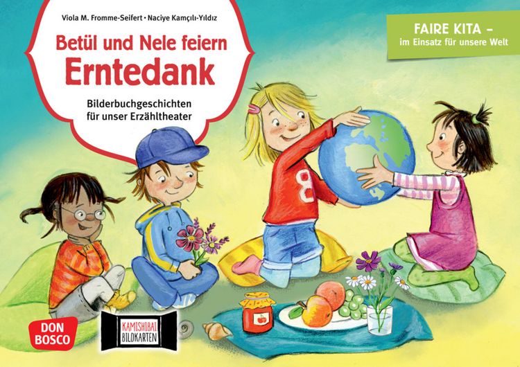 Produktbild: Bet&uuml;l und Nele feiern Erntedank. Kamishibai Bildkartenset.