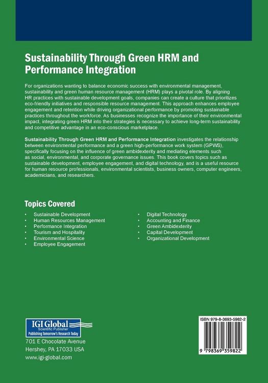 Produktbild: Sustainability Through Green HRM and Performance Integration