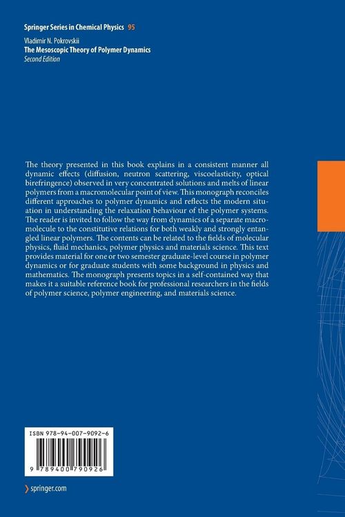 Produktbild: The Mesoscopic Theory of Polymer Dynamics