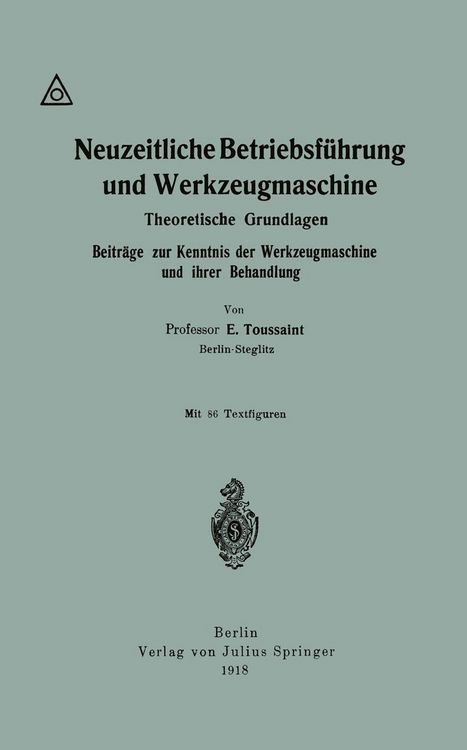 Produktbild: Neuzeitliche Betriebsf&uuml;hrung und Werkzeugmaschine