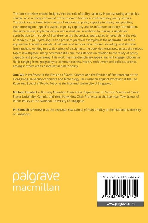Produktbild: Policy Capacity and Governance