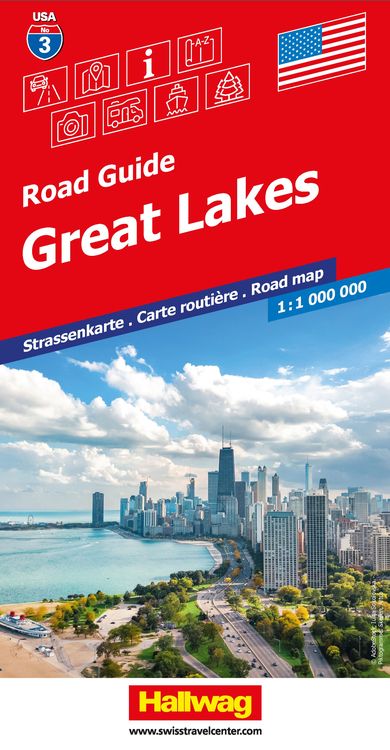 Produktbild: Hallwag Strassenkarte USA, Great Lakes 1:1 Mio.