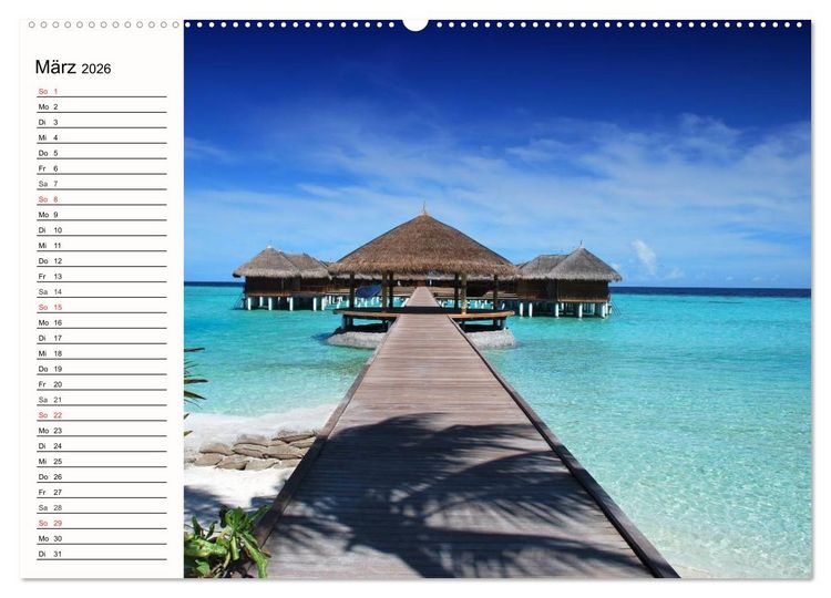 Produktbild: Paradiese. Karibik und S&uuml;dsee &uuml;ber und unter Wasser (hochwertiger Premium Wandkalender 2026 DIN A2 quer), Kunstdruck in Hochglanz