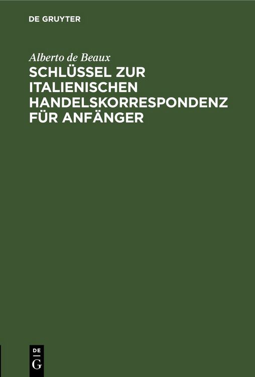 Produktbild: Schl&uuml;ssel zur italienischen Handelskorrespondenz f&uuml;r Anf&auml;nger