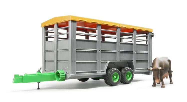 Produktbild: bruder 02227 Viehtransportanh&auml;nger mit Rind