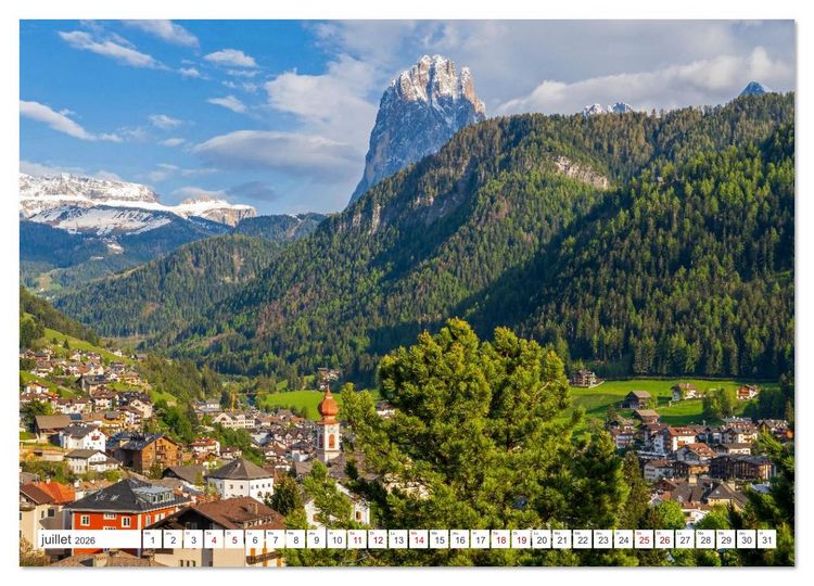 Produktbild: Sites incontournables au Tyrol du Sud (Calendrier mural 2026 DIN A3 vertical), CALVENDO calendrier mensuel