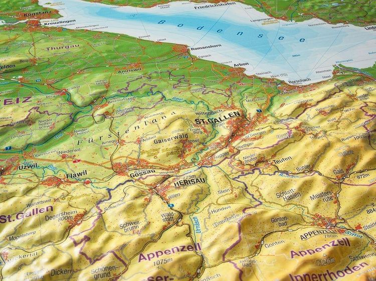 Produktbild: Relief Allg&auml;u Bodensee 1:200.000 (ohne Rahmen)