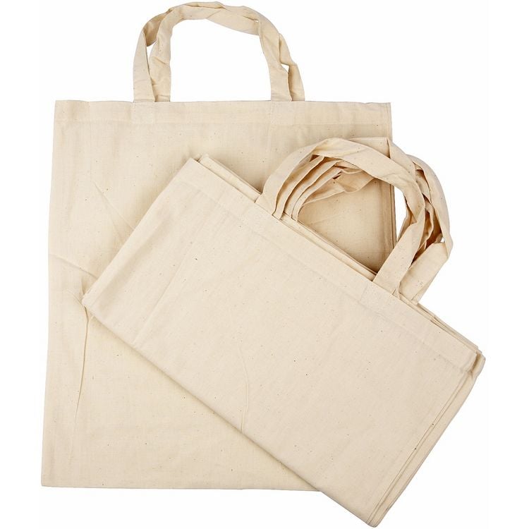 Produktbild: Creativ Company Tragetasche, Gr&ouml;&szlig;e 38x42 cm, 145 g, Hellnatur, 5 Stk