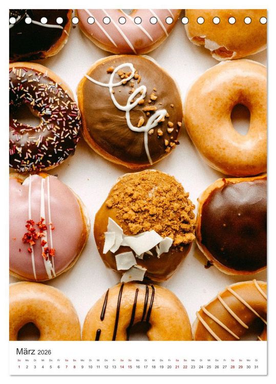 Produktbild: Donuts - Die runden Gaumenfreuden. (Tischkalender 2026 DIN A5 hoch), CALVENDO Monatskalender