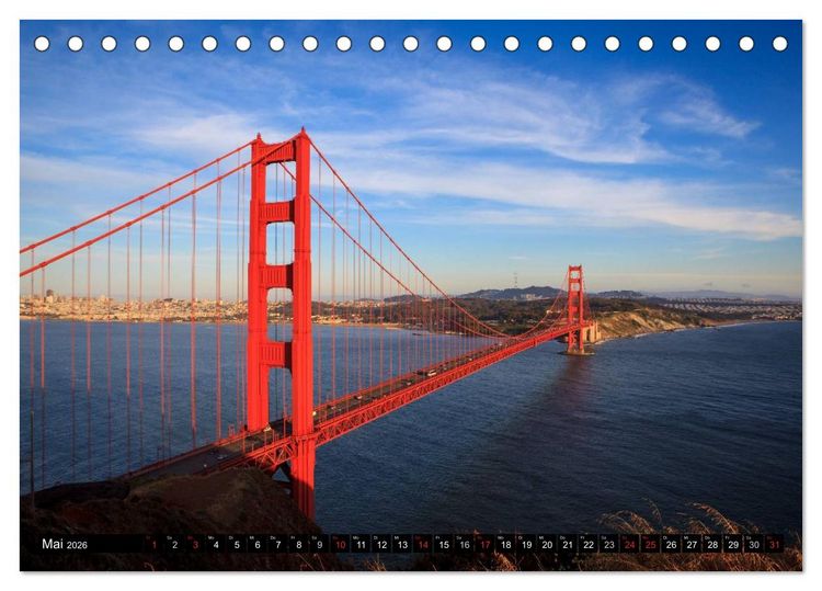 Produktbild: Golden Gate Bridge (Tischkalender 2026 DIN A5 quer), CALVENDO Monatskalender