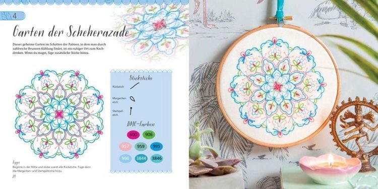 Produktbild: Farbenfrohe Mandalas sticken