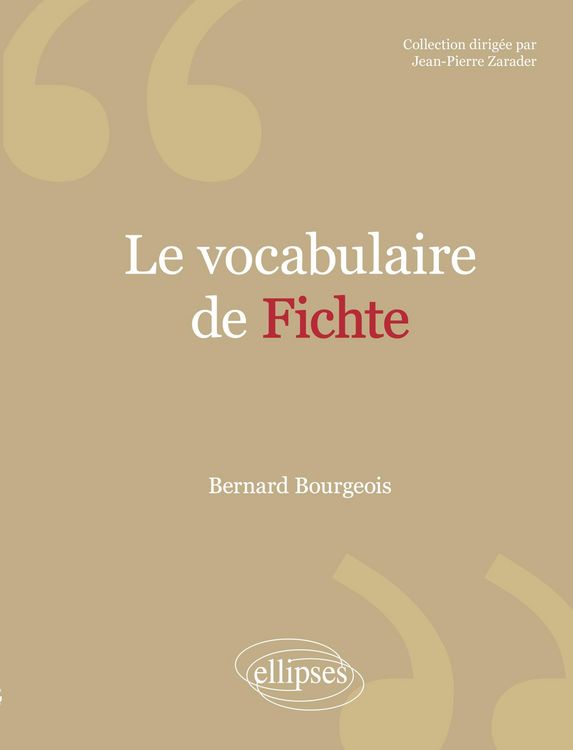 Produktbild: Le vocabulaire de Fichte