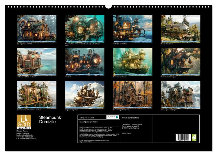 Produktbild: Steampunk Domizile (Wandkalender 2026 DIN A2 quer), CALVENDO Monatskalender