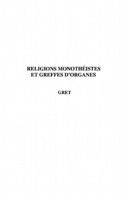 Produktbild: Religions monotheistes et greffes d'organes