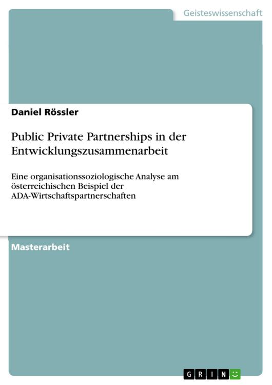 Produktbild: Public Private Partnerships in der Entwicklungszusammenarbeit
