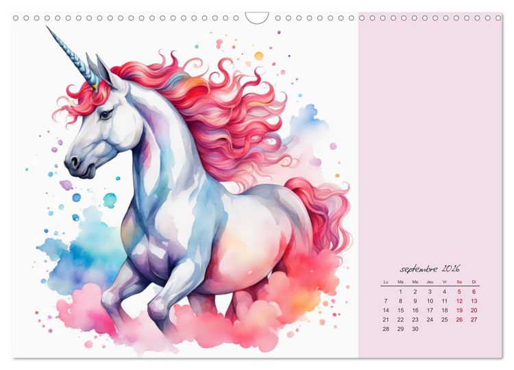 Produktbild: Les licornes (Calendrier mural 2026 DIN A3 vertical), CALVENDO calendrier mensuel